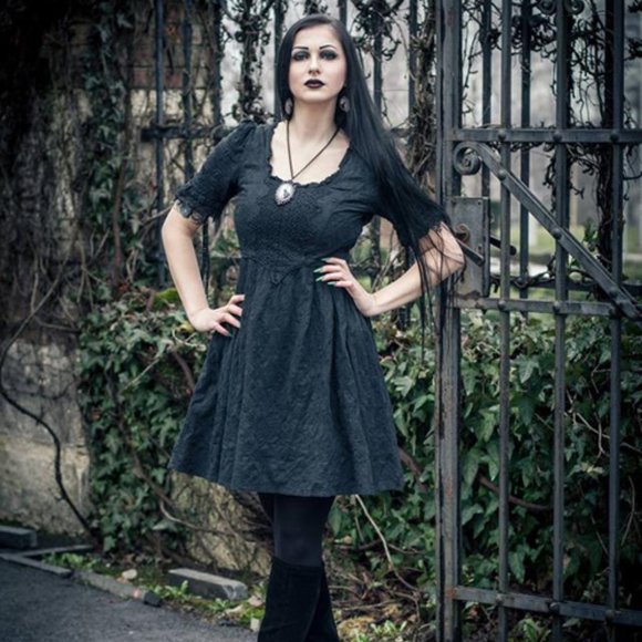 Womens Punk Rave Ghost Dress in black fits like a size 5/6 - Picture 2 of 5